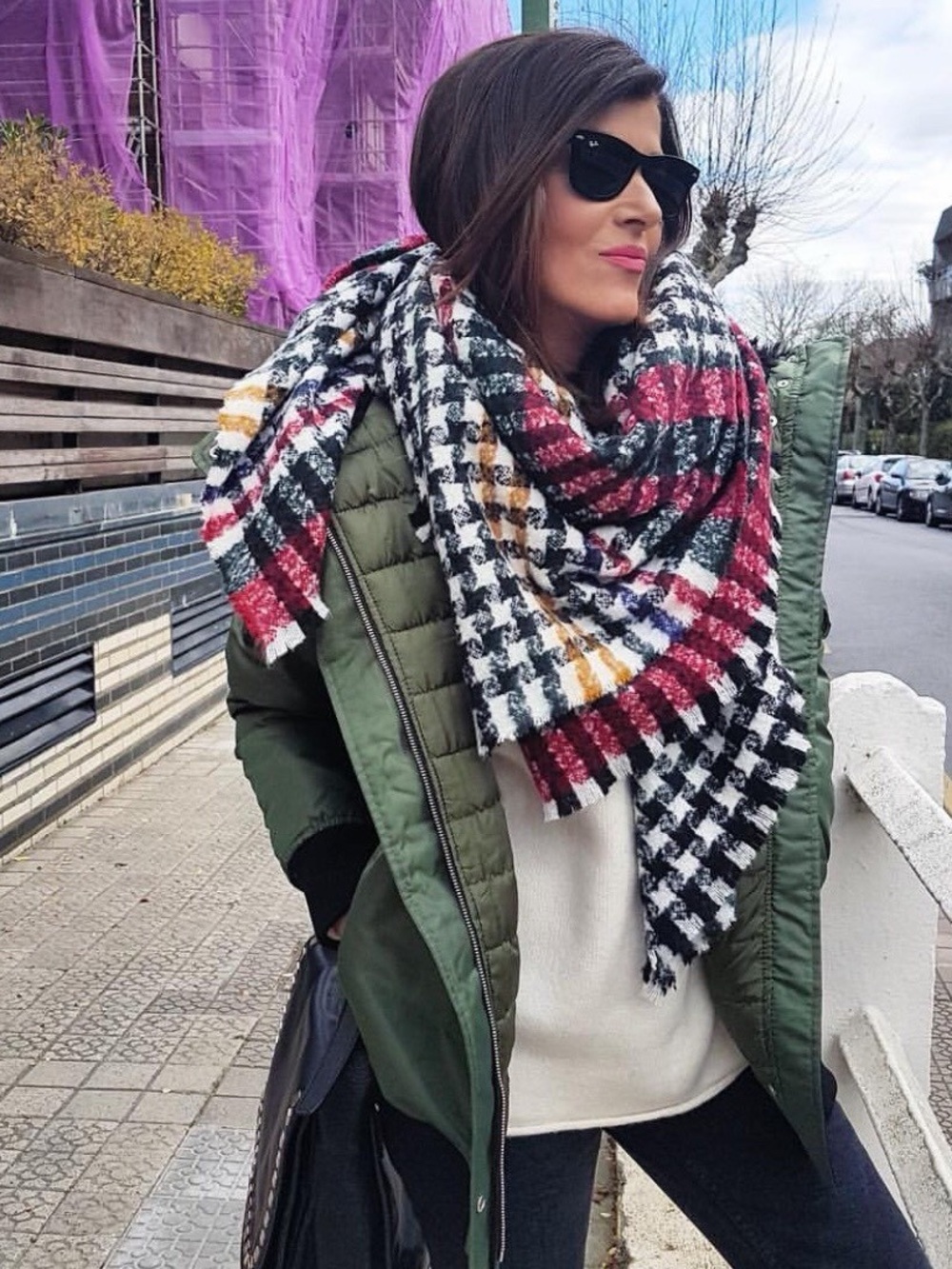 ZARA | Accessories | Multicolored Oversized Red Tartan Blanket Scarf